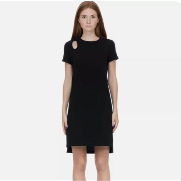 T BY ALEXANDER WANG | Asymmetrical Cutout Black T-Shirt Dress Women’s Size Small - Picture 10 of 10